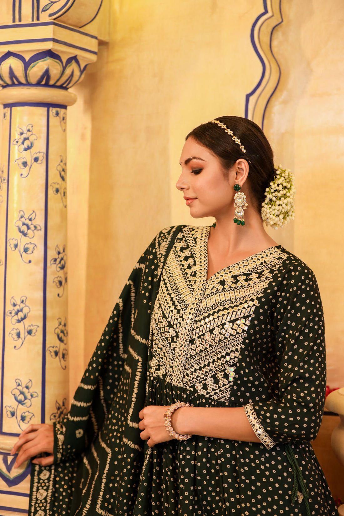 The Festive Muslin Green