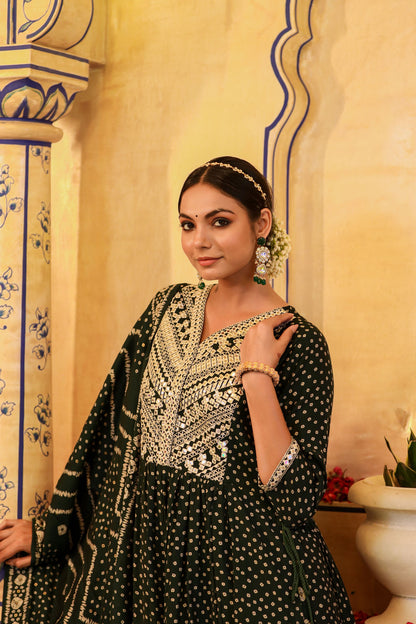 The Festive Muslin Green