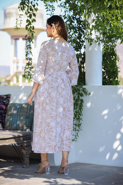 Beautiful Cotton Brown Middi