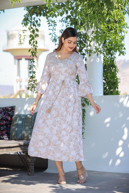 Beautiful Cotton Brown Middi