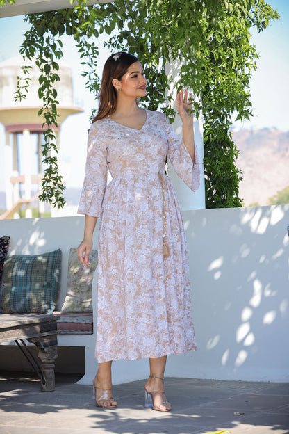 Beautiful Cotton Brown Middi